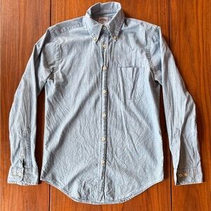 Brooks Brothers Regent Fit Chambray Button Down Shirt Blue XS